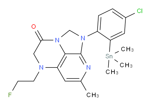 1-(4-chloro-2-(trimethylstannyl)phenyl)-5-(2-fluoroethyl)-7-methyl-4,5-dihydro-1H-1,2a,5,8-tetraazaacenaphthylen-3(2H)-one