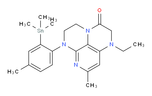 1-ethyl-8-methyl-6-(4-methyl-2-(trimethylstannyl)phenyl)-1,2,5,6-tetrahydro-1,3a,6,7-tetraazaphenalen-3(4H)-one