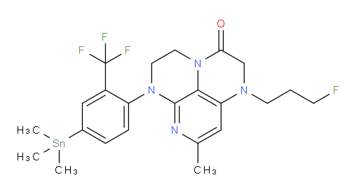 1-(3-fluoropropyl)-8-methyl-6-(2-(trifluoromethyl)-4-(trimethylstannyl)phenyl)-1,2,5,6-tetrahydro-1,3a,6,7-tetraazaphenalen-3(4H)-one