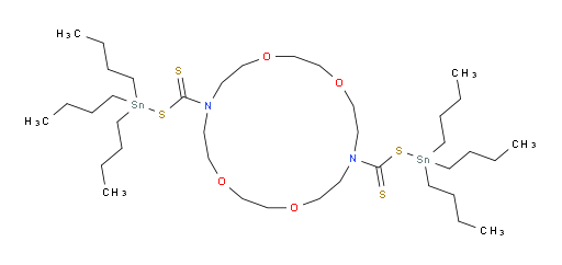 bis(tributylstannyl) 1,4,10,13-tetraoxa-7,16-diazacyclooctadecane-7,16-bis(carbodithioate)