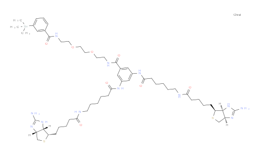 (S,S,R)-N,N'-(5-((2-(2-(2-(3-(trimethylstannyl)benzamido)ethoxy)ethoxy)ethyl)carbamoyl)-1,3-phenylene)bis(6-(5-((3aR,6S,6aS)-2-amino-3a,4,6,6a-tetrahydro-1H-thieno[3,4-d]imidazol-6-yl)pentanamido)hexanamide)