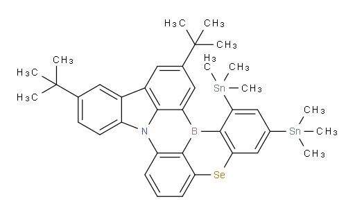 11,14-di-tert-butyl-1,3-bis(trimethylstannyl)-5-selena-8b-aza-15b-borabenzo[a]naphtho[1,2,3-hi]aceanthrylene