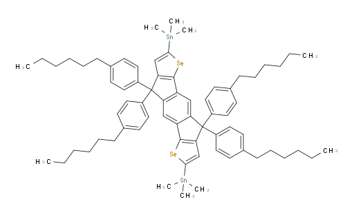 (4,4,9,9-tetrakis(4-hexylphenyl)-4,9-dihydro-s-indaceno[1,2-b:5,6-b']bis(selenophene)-2,7-diyl)bis(trimethylstannane)