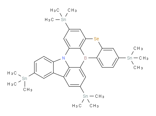 3,7,11,14-tetrakis(trimethylstannyl)-5-selena-8b-aza-15b-borabenzo[a]naphtho[1,2,3-hi]aceanthrylene