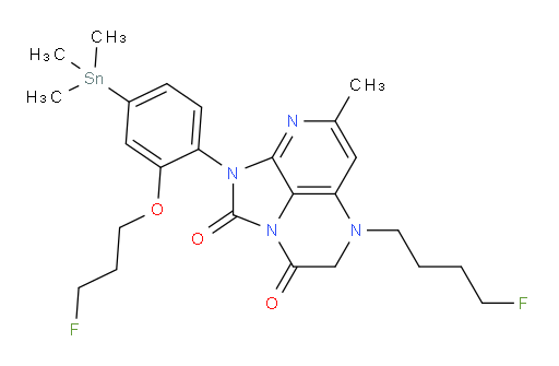 5-(4-fluorobutyl)-1-(2-(3-fluoropropoxy)-4-(trimethylstannyl)phenyl)-7-methyl-4,5-dihydro-1H-1,2a,5,8-tetraazaacenaphthylene-2,3-dione