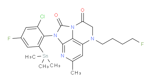 1-(2-chloro-4-fluoro-6-(trimethylstannyl)phenyl)-5-(4-fluorobutyl)-7-methyl-4,5-dihydro-1H-1,2a,5,8-tetraazaacenaphthylene-2,3-dione