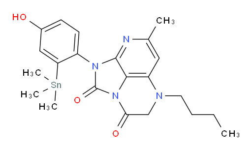 5-butyl-1-(4-hydroxy-2-(trimethylstannyl)phenyl)-7-methyl-4,5-dihydro-1H-1,2a,5,8-tetraazaacenaphthylene-2,3-dione