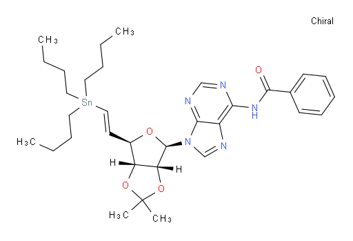 N-(9-((3aR,4R,6R,6aR)-2,2-dimethyl-6-((E)-2-(tributylstannyl)vinyl)tetrahydrofuro[3,4-d][1,3]dioxol-4-yl)-9H-purin-6-yl)benzamide
