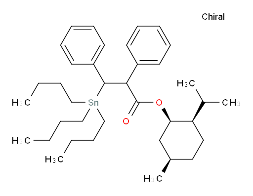 (1R,2R,5R)-2-异丙基-5-甲基环己基 2,3-二苯基-3-(三丁基锡基)丙酸酯
