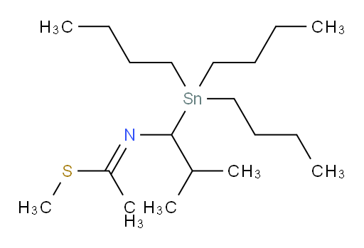 (E)-methyl N-(2-methyl-1-(tributylstannyl)propyl)ethanimidothioate