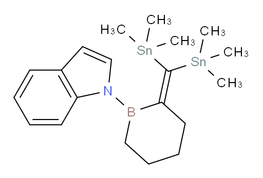 1-(2-(双(三甲基锡基)亚甲基)硼杂环己烷-1-基)-1H-吲哚