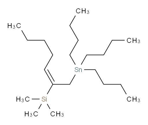 (E)-三甲基(1-(三丁基锡基)庚-2-烯-2-基)硅烷