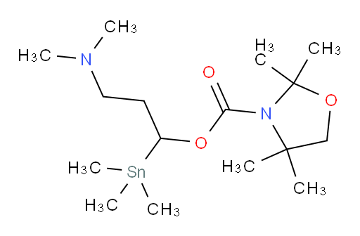 3-(二甲胺基)-1-(三甲基锡基)丙基 2,2,4,4-四甲基噁唑烷-3-甲酸酯