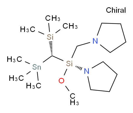 1-(((R)-methoxy(pyrrolidin-1-yl)((R)-(trimethylsilyl)(trimethylstannyl)methyl)silyl)methyl)pyrrolidine