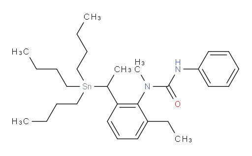 1-(2-乙基-6-(1-(三丁基锡基)乙基)苯基)-1-甲基-3-苯基脲