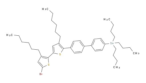 (4'-(5'-溴-3',4-二己基-[2,2'-联噻吩]-5-基)-[1,1'-联苯]-4-基)三丁基锡烷