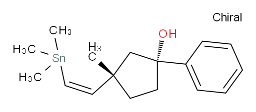 (1R,3S)-3-甲基-1-苯基-3-((Z)-2-(三甲基锡基)乙烯基)环戊醇
