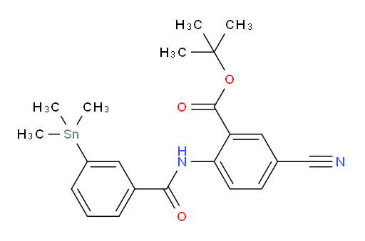 叔丁基 5-氰基-2-(3-(三甲基锡基)苯甲酰胺基)苯甲酸酯