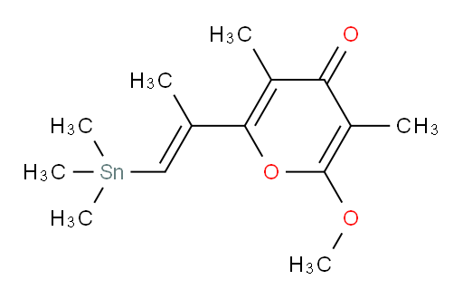 (E)-2-甲氧基-3,5-二甲基-6-(1-(三甲基锡基)丙-1-烯-2-基)-4H-吡喃-4-酮