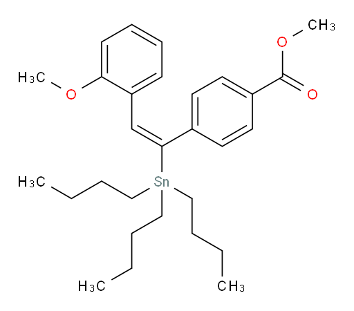 (E)-甲基 4-(2-(2-甲氧基苯基)-1-(三丁基锡基)乙烯基)苯甲酸酯