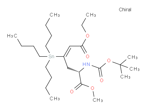 (S,E)-1-乙基 6-甲基 5-(BOC-氨基)-3-(三丁基锡基)己-2-烯二酸酯