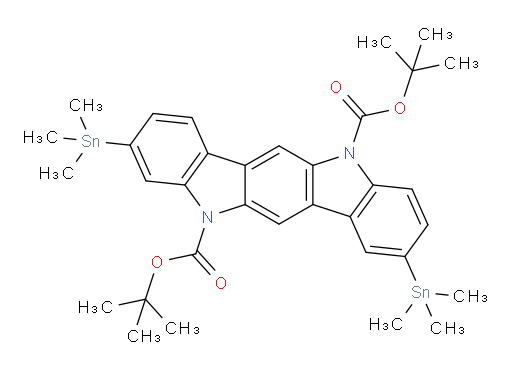 di-tert-butyl 2,9-bis(trimethylstannyl)indolo[3,2-b]carbazole-5,11-dicarboxylate