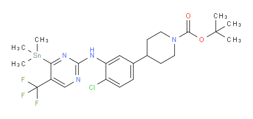 tert-butyl 4-(4-chloro-3-((5-(trifluoromethyl)-4-(trimethylstannyl)pyrimidin-2-yl)amino)phenyl)piperidine-1-carboxylate