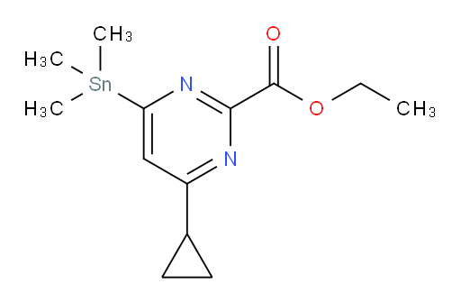 ethyl 4-cyclopropyl-6-(trimethylstannyl)pyrimidine-2-carboxylate