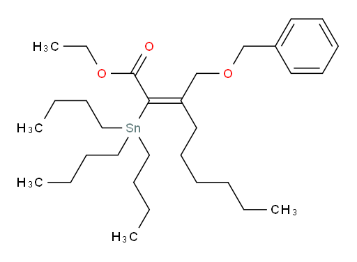 (E)-乙基 3-((苄氧基)甲基)-2-(三丁基锡基)壬-2-烯酸酯