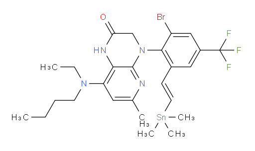 (E)-4-(2-溴-4-(三氟甲基)-6-(2-(三甲基锡基)乙烯基)苯基)-8-(丁基(乙基)氨基)-6-甲基-3,4-二氢吡啶并[2,3-b]吡嗪-2(1H)-酮