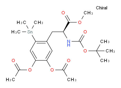 (S)-4-(2-(BOC-氨基)-3-甲氧基-3-氧代丙基)-5-(三甲基锡基)-1,2-苯二酚乙酸酯