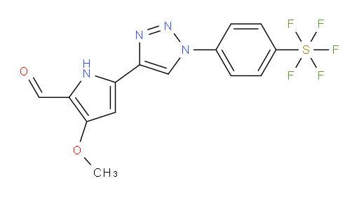 5-(1-(4-(pentafluoromercapto)phenyl)-1H-1,2,3-triazol-4-yl)-3-methoxy-1H-pyrrole-2-carbaldehyde