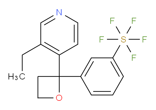 3-(2-(3-ethylpyridin-4-yl)oxetan-2-yl)(pentafluoromercapto)benzene