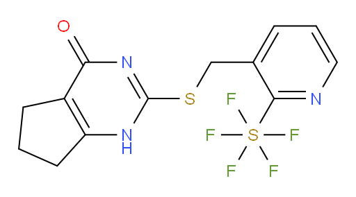 2-(((2-(pentafluoromercapto)pyridin-3-yl)methyl)thio)-6,7-dihydro-1H-cyclopenta[d]pyrimidin-4(5H)-one