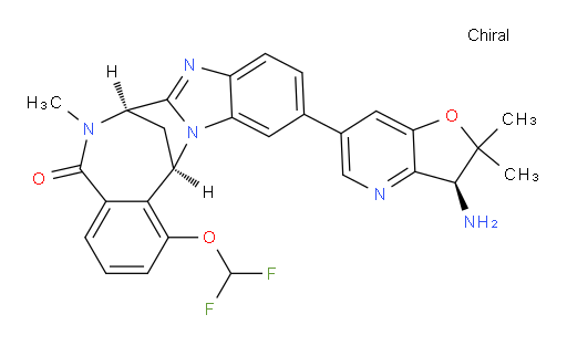 (7R,14R)-11-[(3S)-3-amino-2,3-dihydro-2,2-dimethyl-furo[3,2-b]pyridin-6-yl]-1-(difluoromethoxy)-6,7-dihydro-6-methyl-7,14-Methanobenzimidazo[1,2-b][2,5]benzodiazocin-5(14H)--one