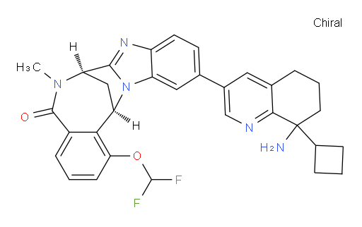 (7R,14R)-11-(8-amino-8-cyclobutyl-5,6,7,8-tetrahydro-quinolin-3-yl)-1-(difluoromethoxy)-6,7-dihydro-6-methyl-7,14-Methanobenzimidazo[1,2-b][2,5]benzodiazocin-5(14H)--one