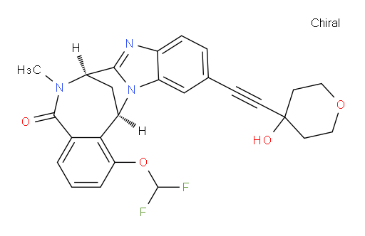(7R,14R)-1-(difluoromethoxy)-6,7-dihydro-6-methyl-11-[2-(tetrahydro-4-hydroxy-2H-pyran-4-yl)ethynyl]-7,14-Methanobenzimidazo[1,2-b][2,5]benzodiazocin-5(14H)--one