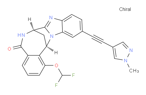 (7R,14R)-1-(difluoromethoxy)-6,7-dihydro-11-[2-(1-methyl-1H-pyrazol-4-yl)ethynyl]-7,14-Methanobenzimidazo[1,2-b][2,5]benzodiazocin-5(14H)--one