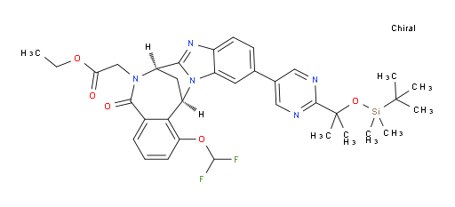 (7R,14R)-1-(difluoromethoxy)-11-[2-[1-[[(tert-butyl)dimethylsilyl]oxy]-1-methylethyl]pyrimidin-5-yl]-5,14-dihydro-5-oxo-7,14-Methanobenzimidazo[1,2-b][2,5]benzodiazocine-6(7H)--acetic acid ethyl ester