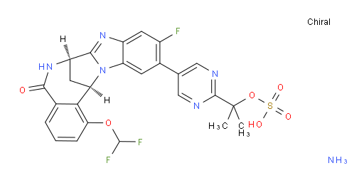2-(5-((7R,14R)-1-(difluoromethoxy)-10-fluoro-5-oxo-5,6,7,14-tetrahydro-7,14-methanobenzo[f]benzo[4,5]imidazo[1,2-a][1,4]diazocin-11-yl)pyrimidin-2-yl)propan-2-yl hydrogen sulfate, ammonia salt