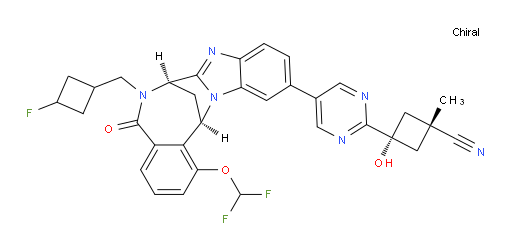 (1S,3s)-3-(5-((7R,14R)-1-(difluoromethoxy)-6-((3-fluorocyclobutyl)methyl)-5-oxo-5,6,7,14-tetrahydro-7,14-methanobenzo[f]benzo[4,5]imidazo[1,2-a][1,4]diazocin-11-yl)pyrimidin-2-yl)-3-hydroxy-1-methylcyclobutanecarbonitrile