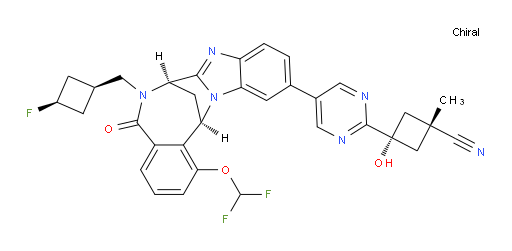 (1S,3s)-3-(5-((7R,14R)-1-(difluoromethoxy)-6-(((1s,3S)-3-fluorocyclobutyl)methyl)-5-oxo-5,6,7,14-tetrahydro-7,14-methanobenzo[f]benzo[4,5]imidazo[1,2-a][1,4]diazocin-11-yl)pyrimidin-2-yl)-3-hydroxy-1-methylcyclobutanecarbonitrile