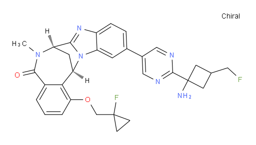 (7R,14R)-11-[2-[1-amino-3-(fluoromethyl)cyclobutyl]pyrimidin-5-yl]-1-[(1-fluoro-cyclopropyl)methoxy]-6,7-dihydro-6-methyl-7,14-Methanobenzimidazo[1,2-b][2,5]benzodiazocin-5(14H)--one