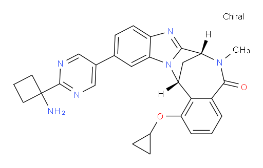 (7R,14R)-11-[2-(1-aminocyclobutyl)-pyrimidin-5-yl]-1-(cyclopropoxy)-6,7-dihydro-6-methyl-7,14-Methanobenzimidazo[1,2-b][2,5]benzodiazocin-5(14H)--one