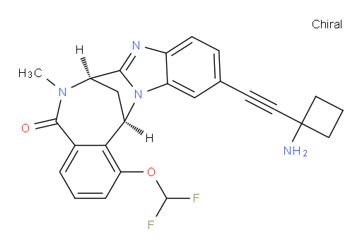 (7R,14R)-11-[2-(1-aminocyclobutyl)ethynyl]-1-(difluoromethoxy)-6,7-dihydro-6-methyl-7,14-Methanobenzimidazo[1,2-b][2,5]benzodiazocin-5(14H)--one