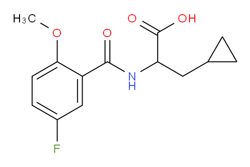 3-cyclopropyl-2-(5-fluoro-2-methoxybenzamido)propanoic acid
