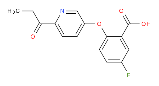 5-fluoro-2-((6-propionylpyridin-3-yl)oxy)benzoic acid