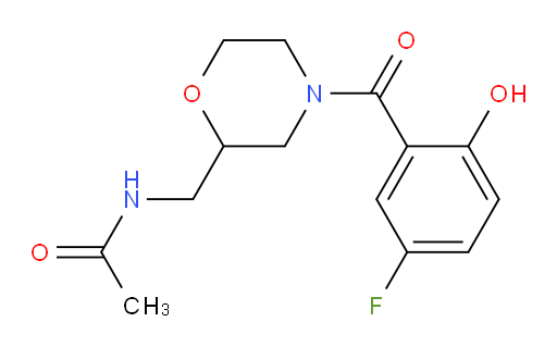 N-((4-(5-fluoro-2-hydroxybenzoyl)morpholin-2-yl)methyl)acetamide