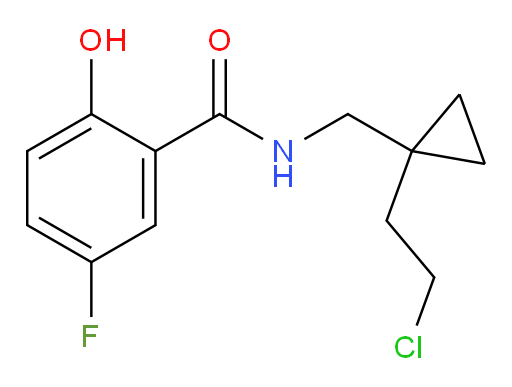 N-((1-(2-chloroethyl)cyclopropyl)methyl)-5-fluoro-2-hydroxybenzamide