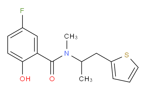 5-fluoro-2-hydroxy-N-methyl-N-(1-(thiophen-2-yl)propan-2-yl)benzamide